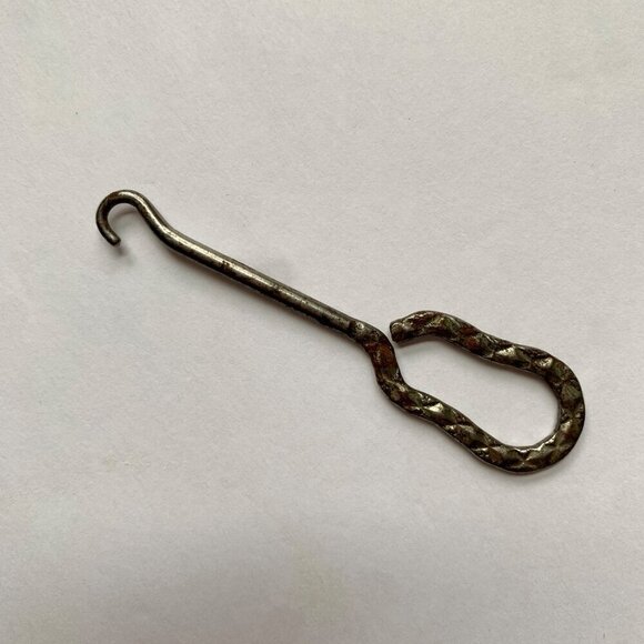 Vintage Shoe Button Hook Silver Metal - Picture 1 of 5